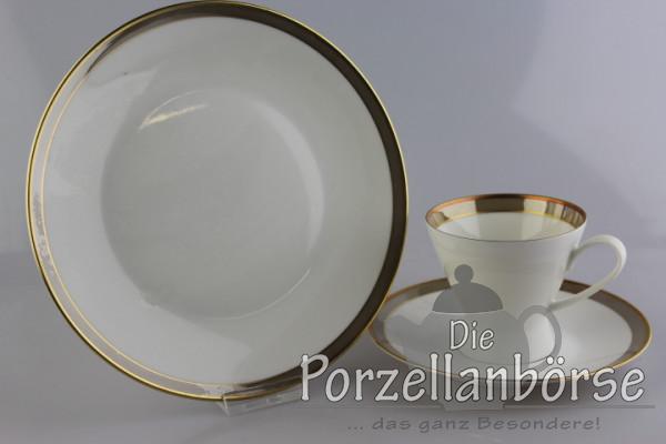 Kaffeegedeck 3 tlg. - Rosenthal - Form 2000 - Gala braun