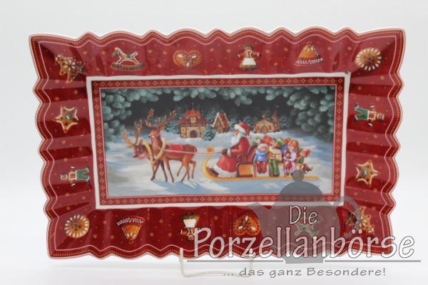 Kuchenplatte 35,5 cm Weihnachtsmann mit Schlitten - Villeroy & Boch - Weihnachten