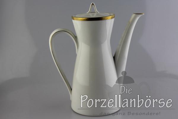 Kaffeekanne 20 cm - Rosenthal - Form 2000 - Goldband mit Streifen
