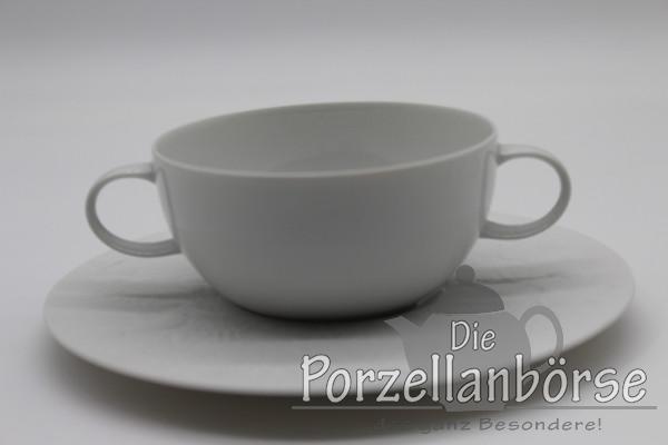 Suppentasse 2 tlg. - Rosenthal - Zauberflöte - weiß