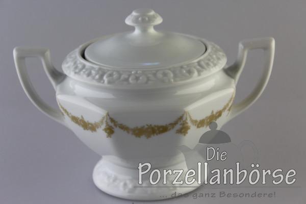 Zuckerdose - Rosenthal - Rosenkante gold