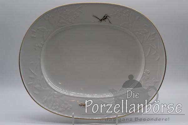 Fleischplatte 38 cm - KPM Berlin - Feldblume - Feldblume auf Bord mit Insekt