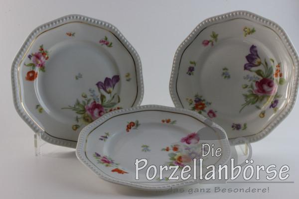 6er Set Kuchenteller - Rosenthal - Blumenbouquet