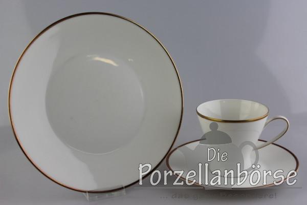 Kaffeegedeck 3 tlg. - Rosenthal - Form 2000 - polierter Goldrand