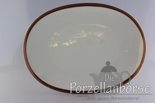 Fleischplatte 33 cm - Heinrich - Form 1920 - Rot/Goldrand