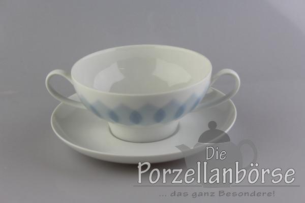 Suppentasse 2 tlg. - Rosenthal - Lotus - Blau