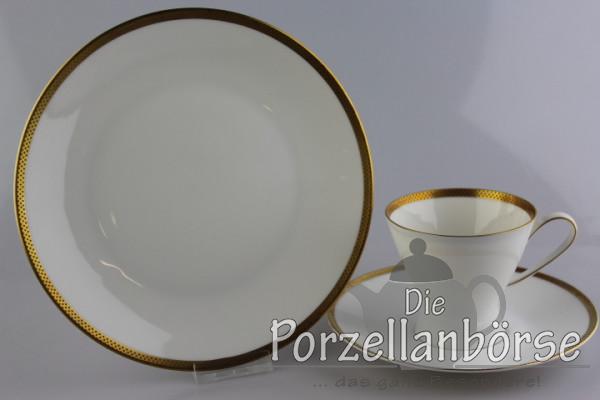 Kaffeegedeck 3 tlg. - Rosenthal - Form 2000 - Ätzgoldrand mit Rauten