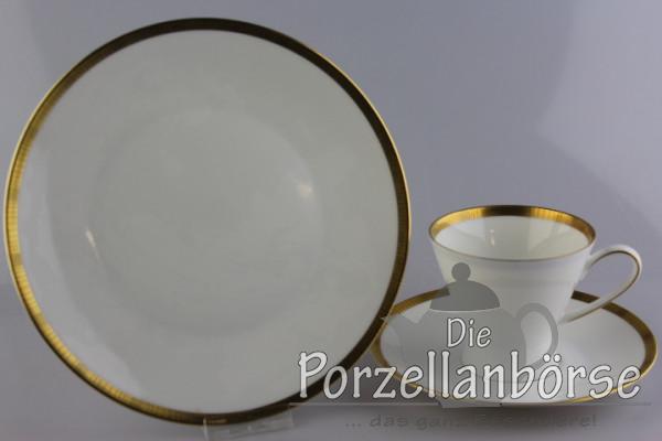 Kaffeegedeck 3 tlg. - Rosenthal - Form 2000 - Goldband mit Streifen