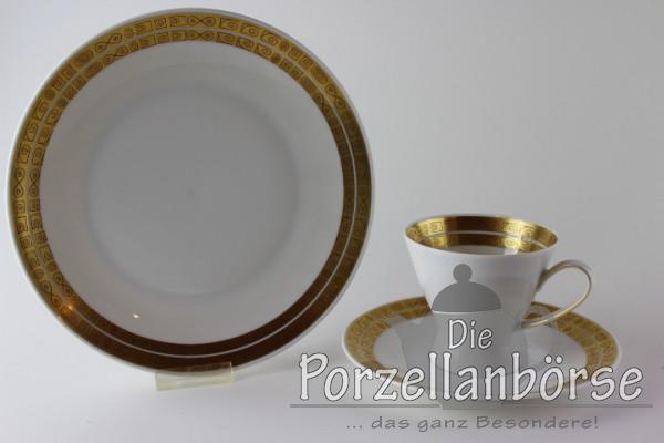 Kaffeegedeck 3 tlg. - Rosenthal - Form 2000 - Goldmuster