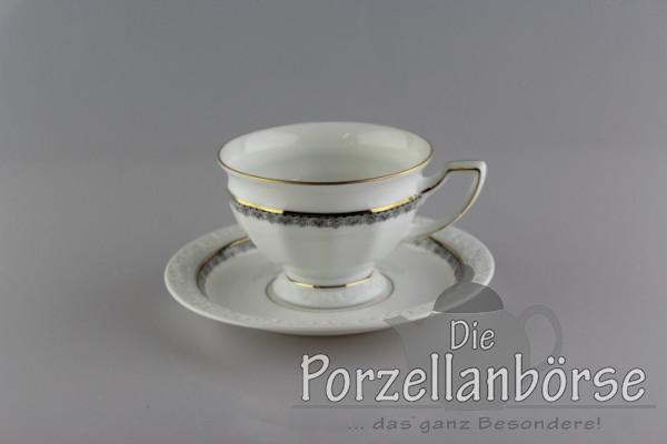 Kaffeetasse 2 tlg. - Rosenthal - Maria grau/gold