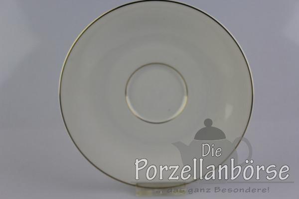 Untertasse für Kaffeetasse - Heinrich - Anmut weiß mit Goldrand schmal