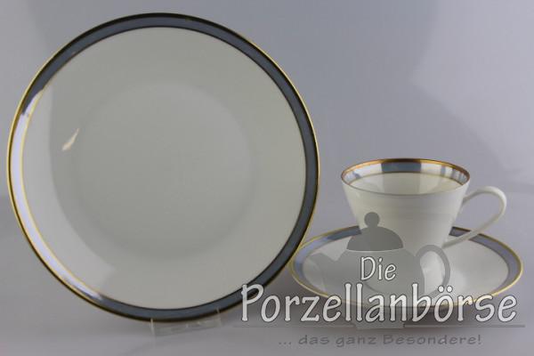 Kaffeegedeck 3 tlg. - Rosenthal - Form 2000 - Gala blau