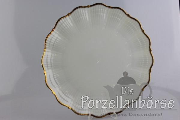 Speiseteller Ø 26 cm - Giraud Limoges - Corail - weiß breiter Goldrand