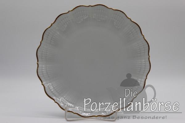 Speiseteller Ø 25,5 cm (2. Wahl) - Giraud Limoges - Corail - weiß Goldrand