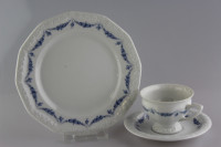 Kaffeegedeck 3 tlg. - Rosenthal - Maria - Rosenkante blau Kaffeegedeck 3 tlg. - Rosenthal - Maria - Rosenkante blau