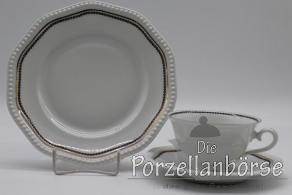 Teegedeck 3 tlg. - Rosenthal - Perlenrand - Kreuzmuster