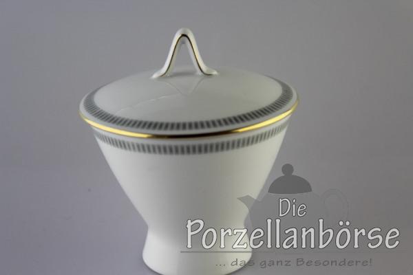 Zuckerdose - Rosenthal - Form 2000 - Graue Rechtecke