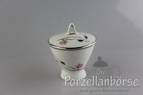 Zuckerdose - Rosenthal - Form 2000 - Japanischer Blütenzweig platin