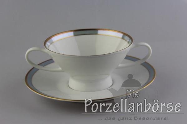 Suppentasse 2 tlg. - Rosenthal - Form 2000 - Gala blau